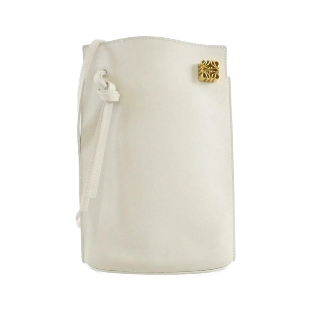Loewe white leather Dice Pocket crossbody bag anagram dice charm